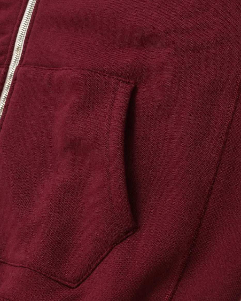 Zip Hoodie Super Looper French Terry Burgundy