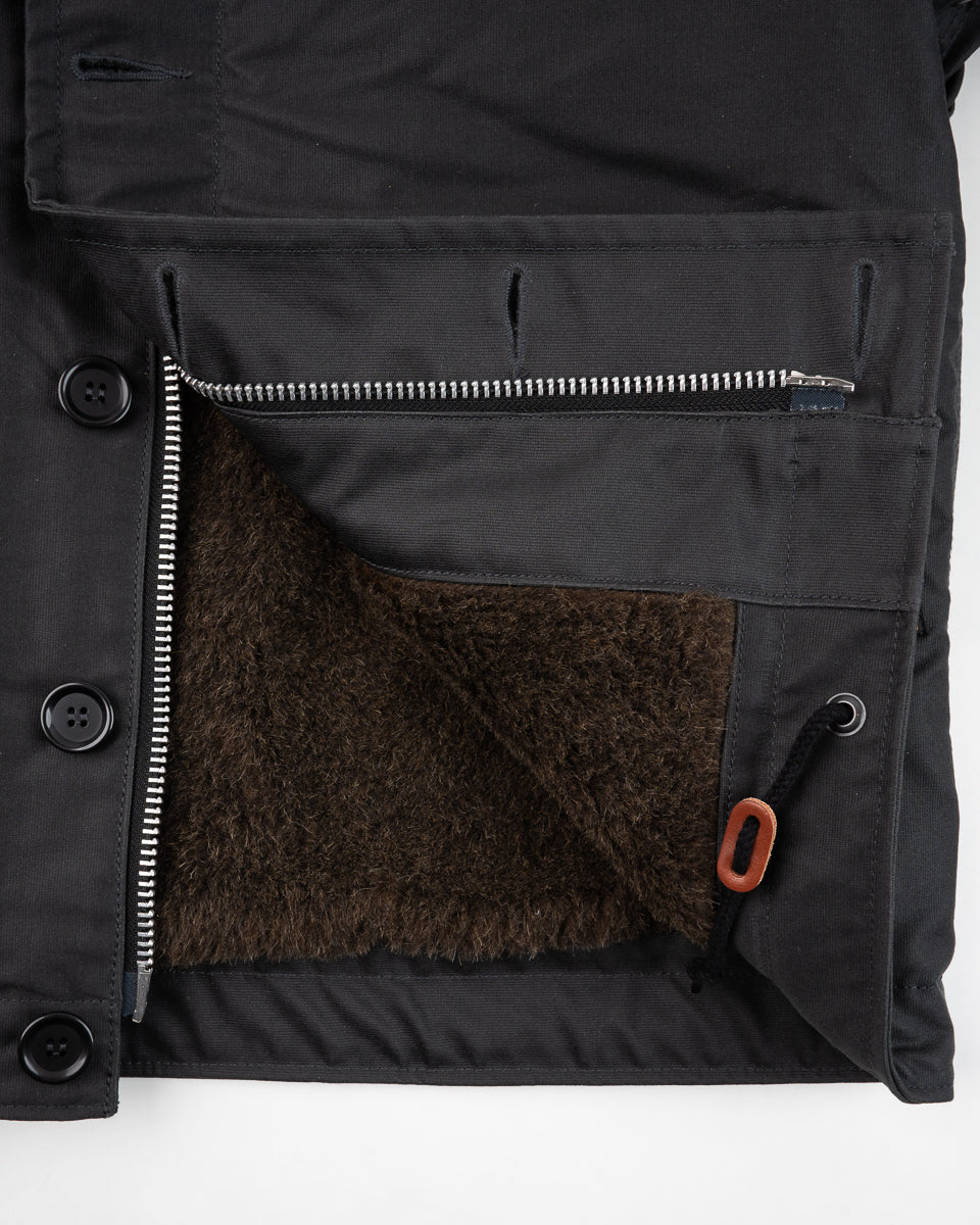 IHM-37-BLK Oiled Whipcord N1 Deck Jacket Black