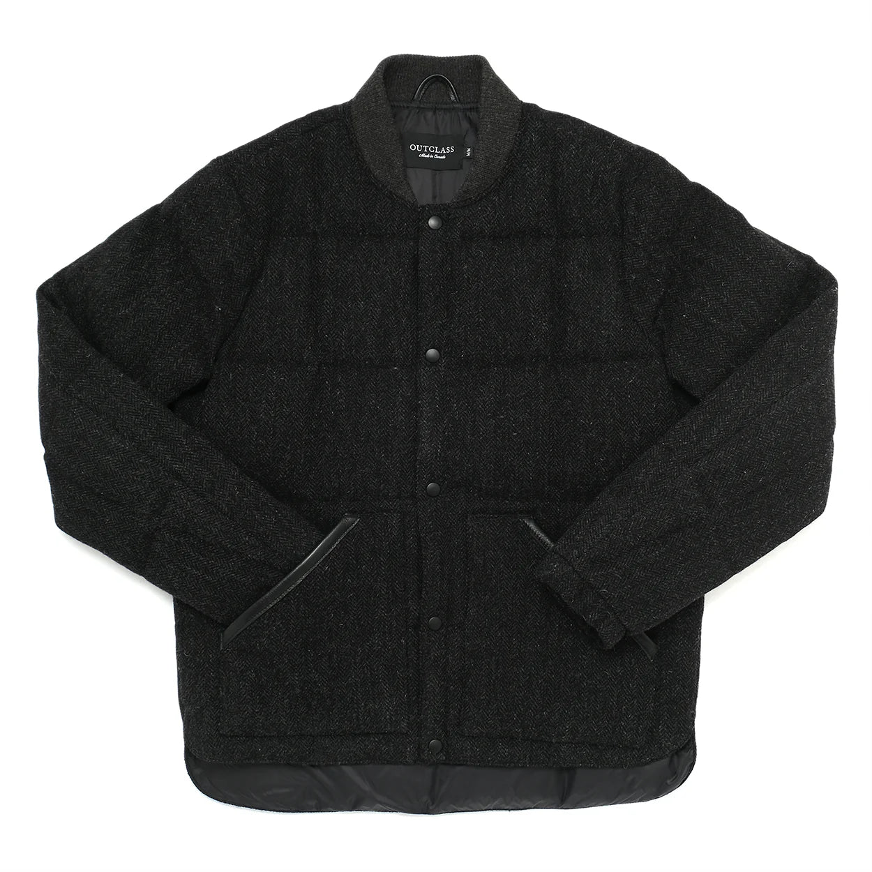 Charcoal Herringbone Down Jacket