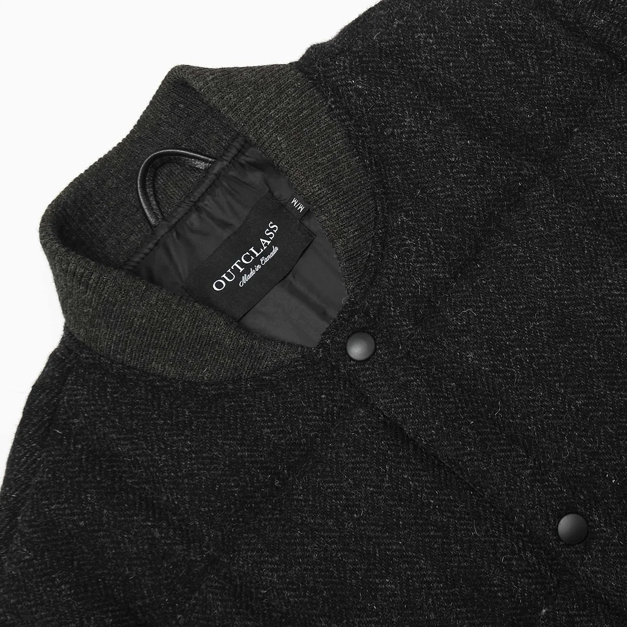 Charcoal Herringbone Down Jacket