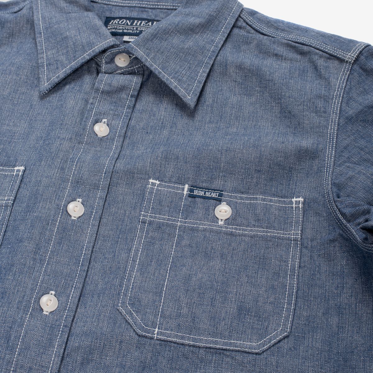 IHSH-21-BLU 10oz Selvedge Chambray Work Shirt Blue