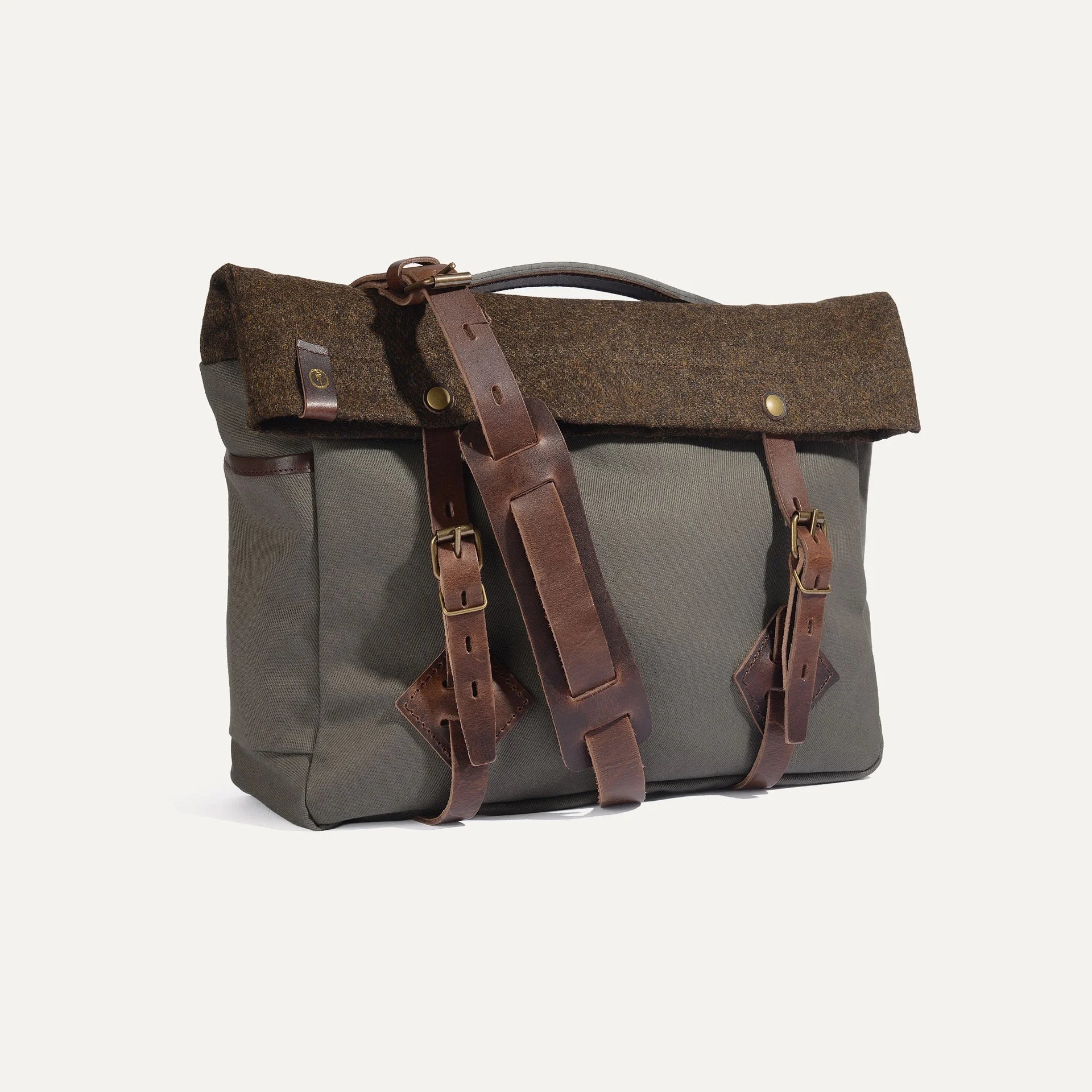 Gaston Musette Satchel Bag Khaki BM/Tweed