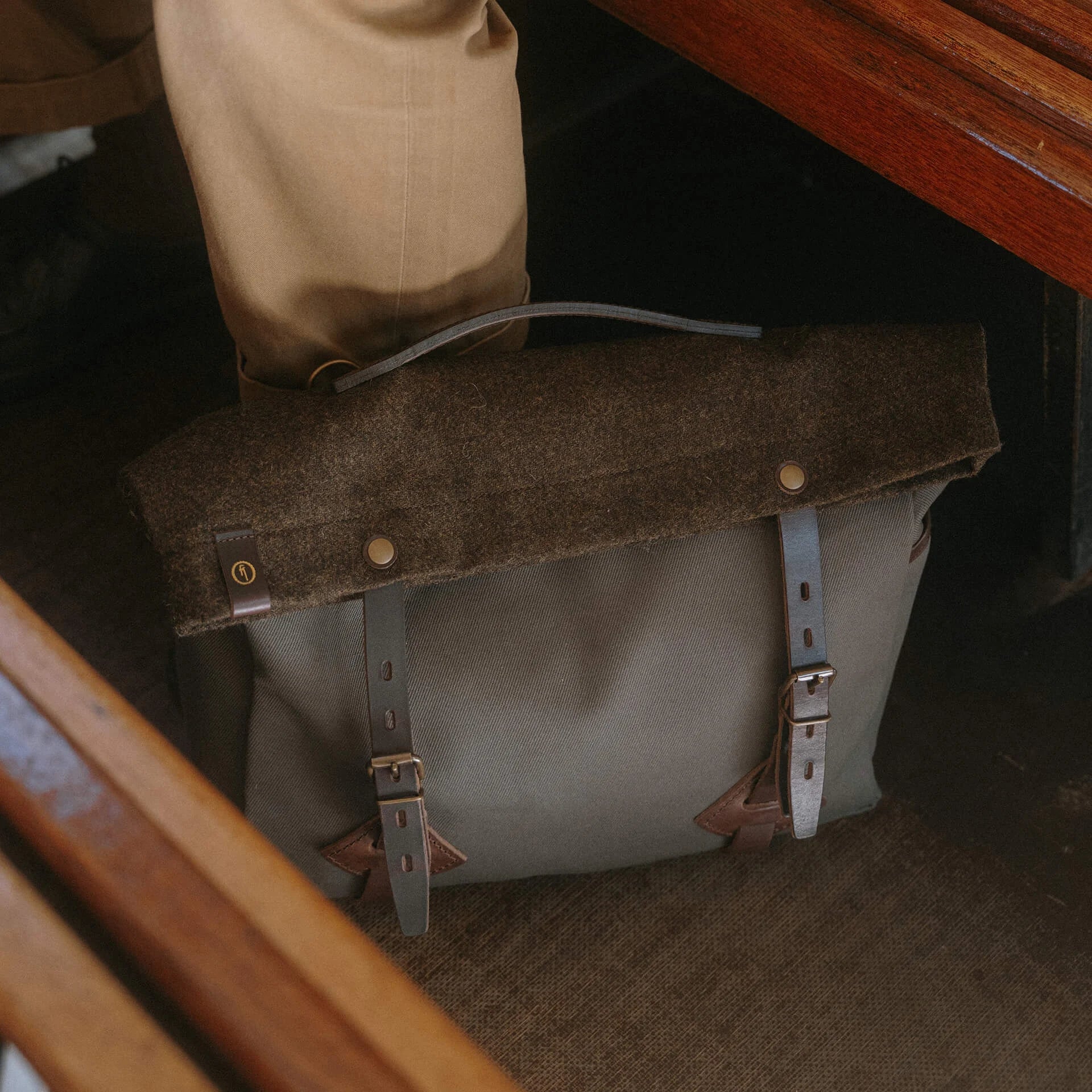 Gaston Musette Satchel Bag Khaki BM/Tweed