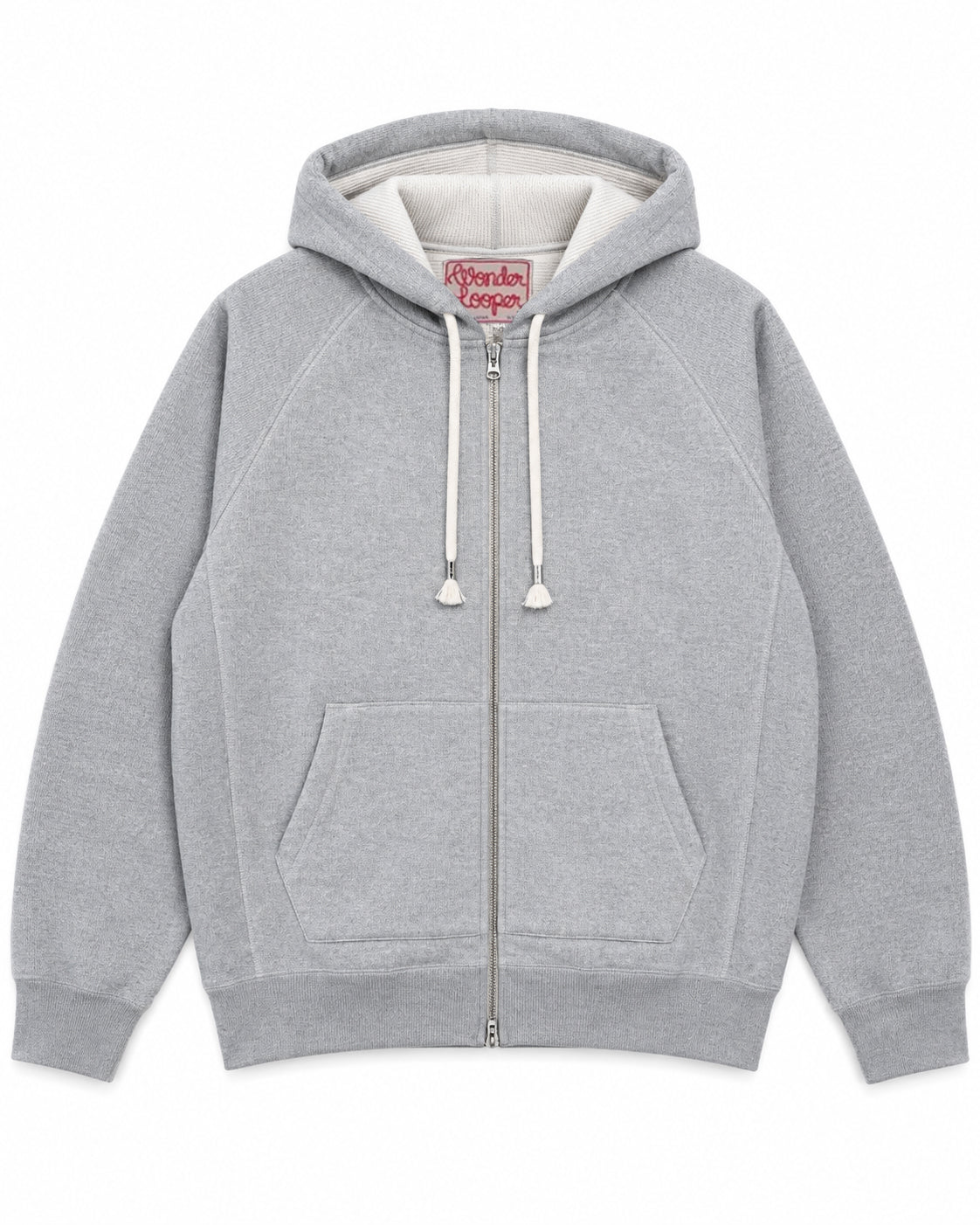 Zip Hoodie Double Heavyweight French Terry Heather Grey