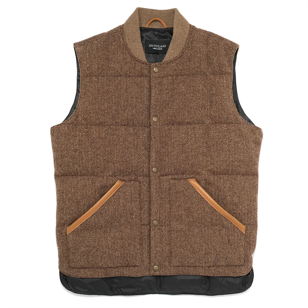 Hazel Herringbone Down Vest