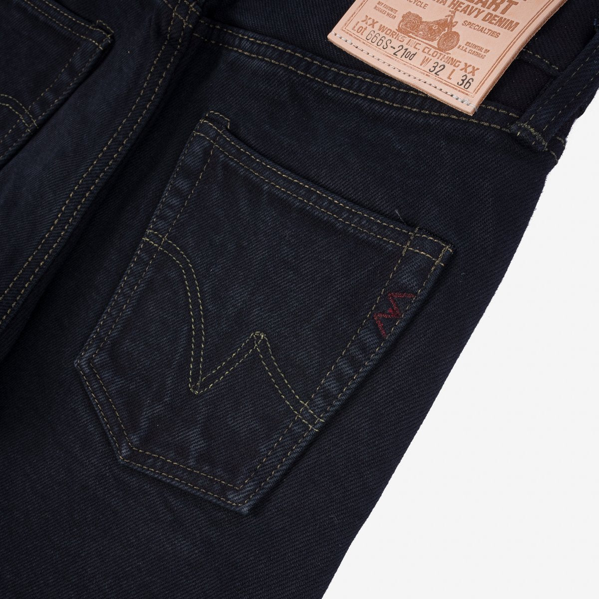 IH-666s-21OD 21oz Selvedge Denim Slim Straight Indigo Overdyed Black