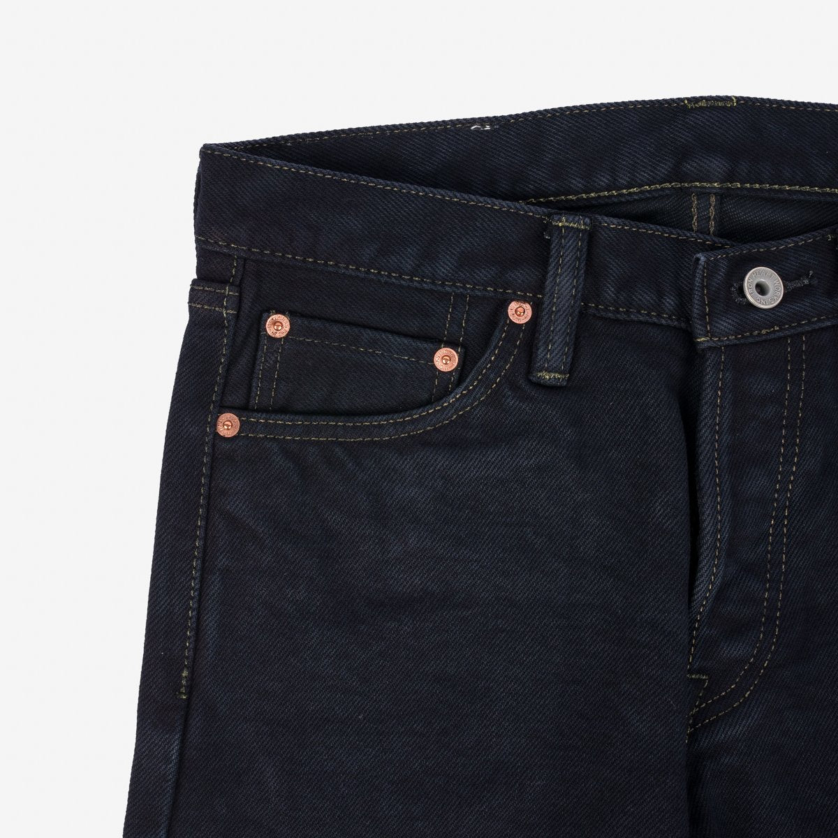 IH-666s-21OD 21oz Selvedge Denim Slim Straight Indigo Overdyed Black