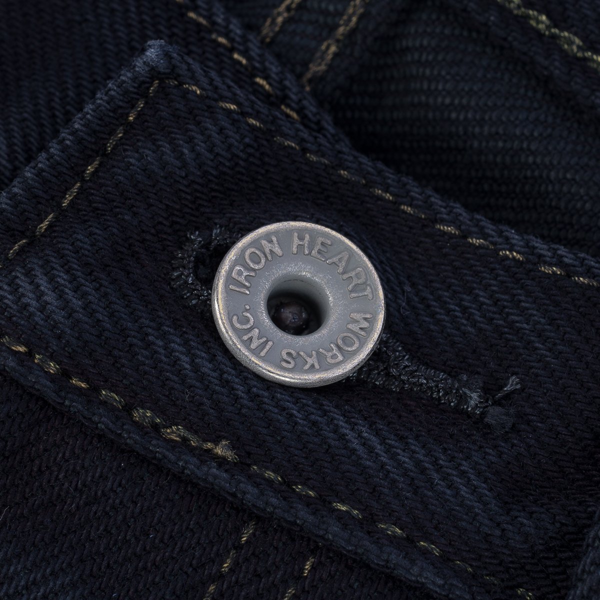 IH-666s-21OD 21oz Selvedge Denim Slim Straight Indigo Overdyed Black