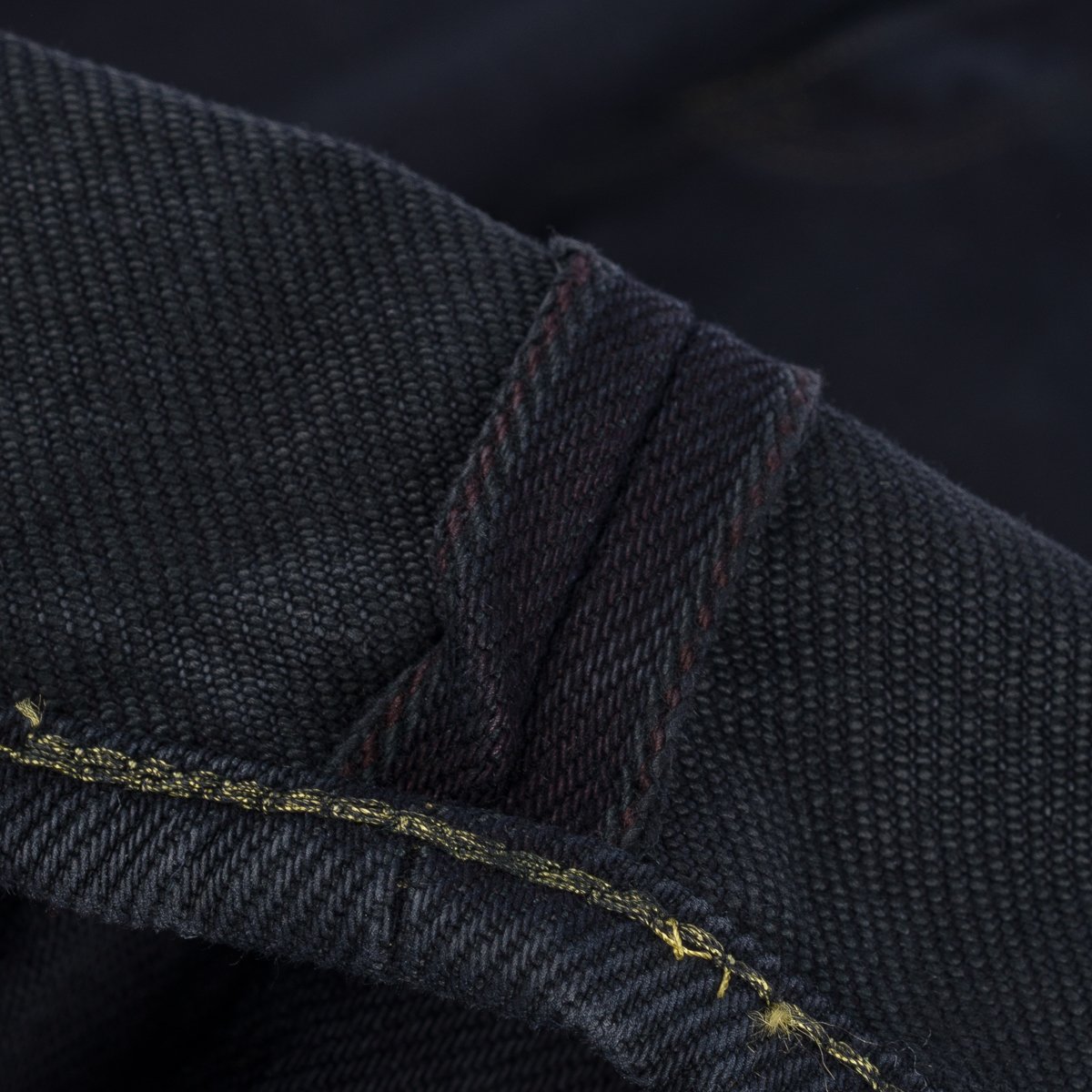 IH-888s-21od 21oz Selvedge Denim Medium/High Rise Tapered Cut Jeans Indigo Overdyed Black