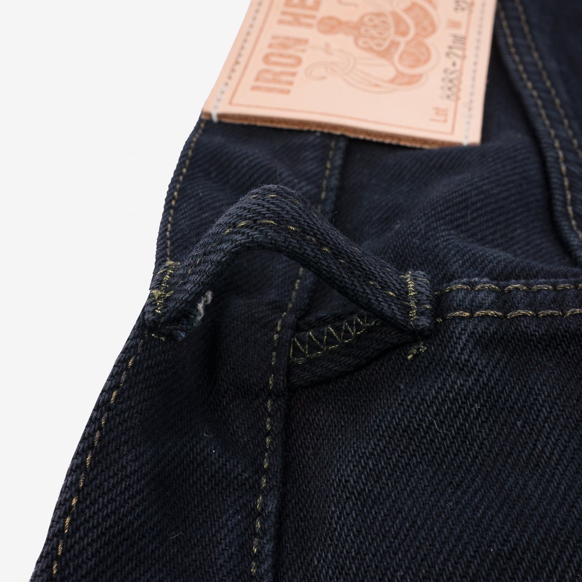 IH-888s-21od 21oz Selvedge Denim Medium/High Rise Tapered Cut Jeans Indigo Overdyed Black