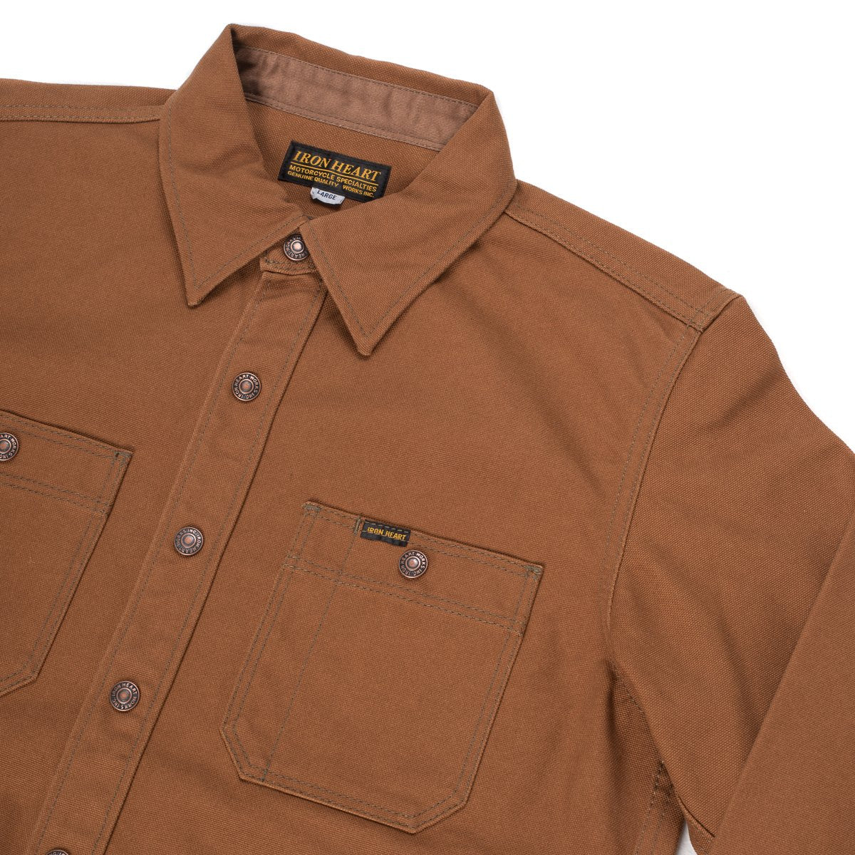 IHSH-189-BRN 17oz Duck CPO Work Shirt "The Untucked" Brown