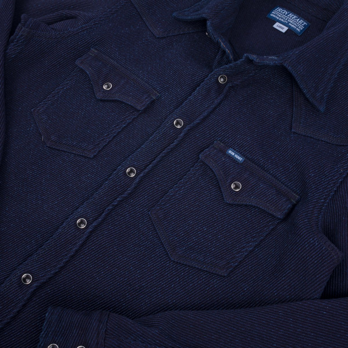 IHSH-208-IND 14oz Kersey Western Shirt Indigo