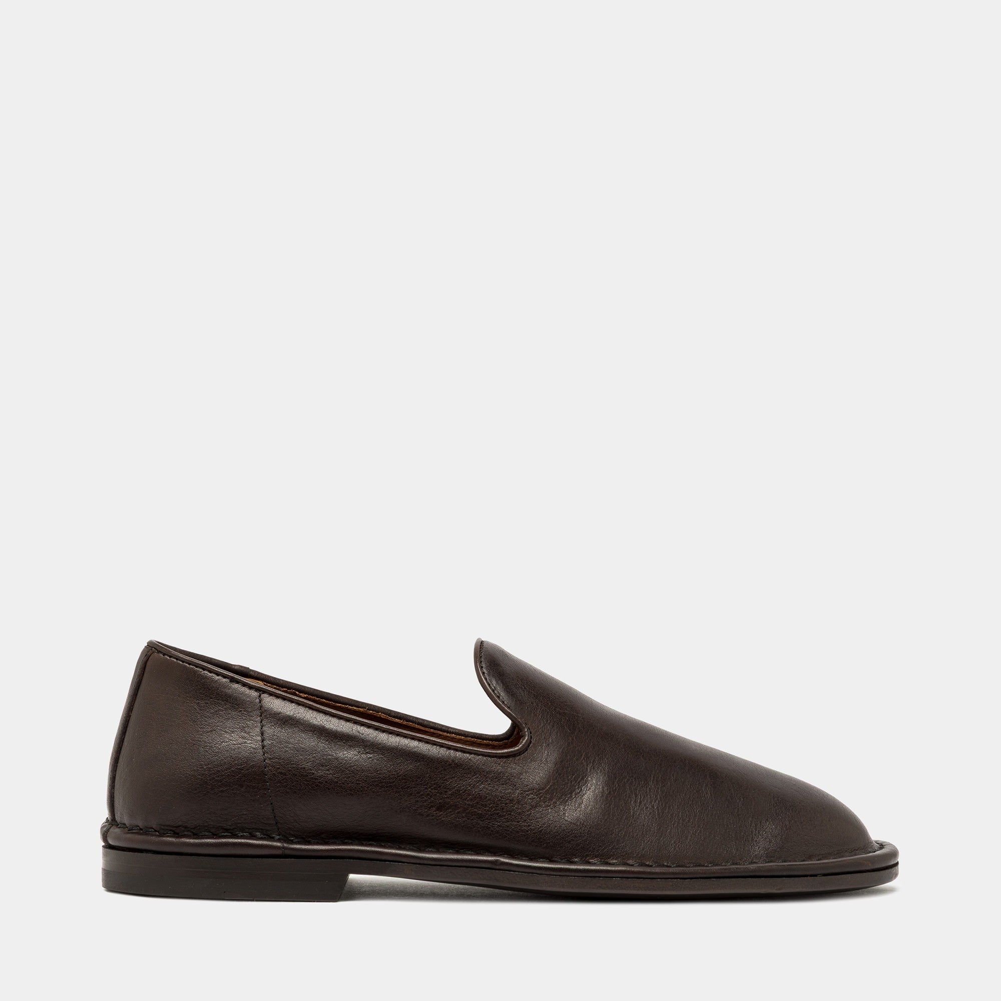 Ercole Slippers Dark Chocolate Brown Leather