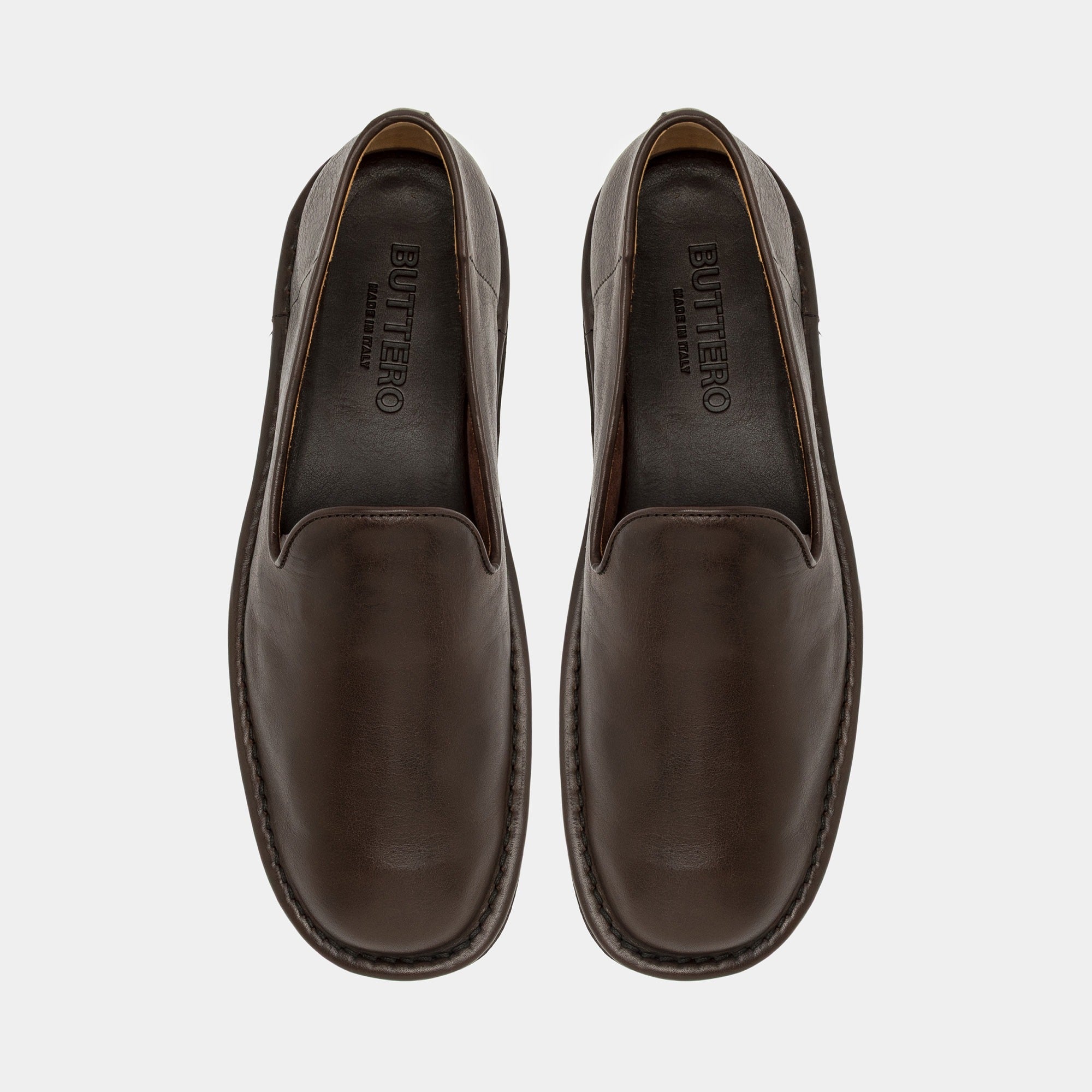 Ercole Slippers Dark Chocolate Brown Leather