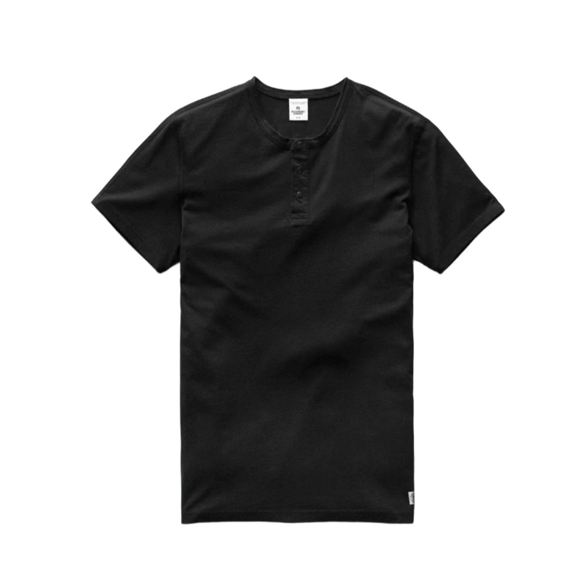 Lightweight Jersey Henley Black — Brooklyn Clothing image.
