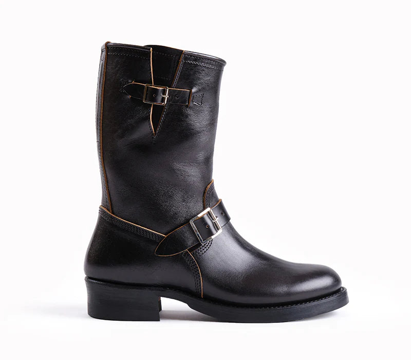 LK-003 Wabash Engineer Boots Shinki Hikaku Horsebutt Black