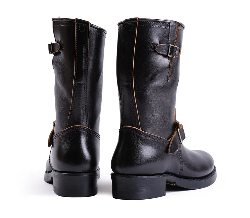 LK-003 Wabash Engineer Boots Shinki Hikaku Horsebutt Black