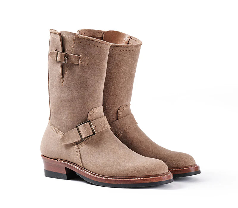 LK-003 Wabash Engineer Boots Horween Leather CXL Natural Roughout