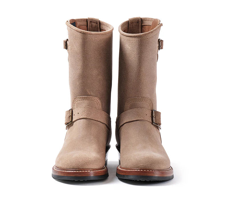 LK-003 Wabash Engineer Boots Horween Leather CXL Natural Roughout