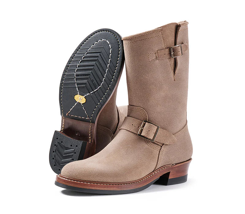 LK-003 Wabash Engineer Boots Horween Leather CXL Natural Roughout