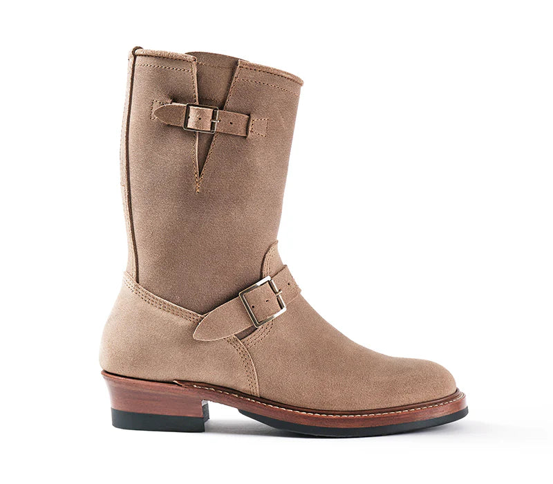 LK-003 Wabash Engineer Boots Horween Leather CXL Natural Roughout