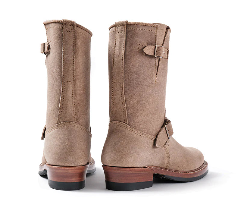 LK-003 Wabash Engineer Boots Horween Leather CXL Natural Roughout