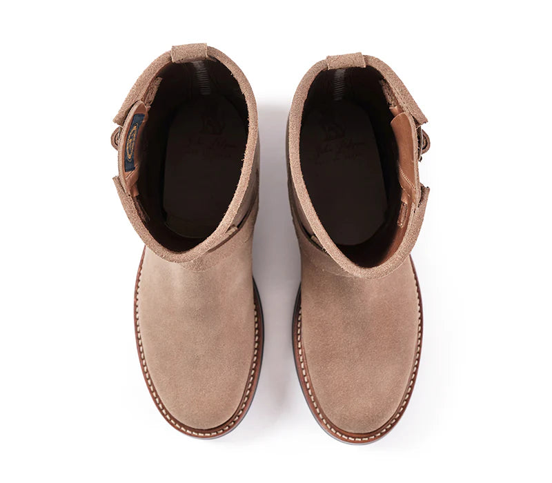 LK-003 Wabash Engineer Boots Horween Leather CXL Natural Roughout