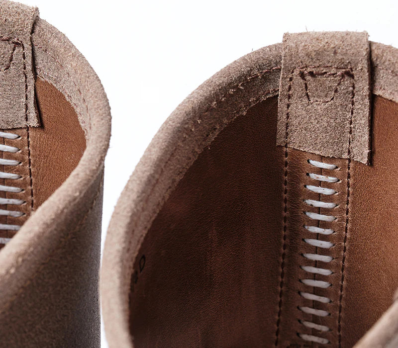 LK-003 Wabash Engineer Boots Horween Leather CXL Natural Roughout