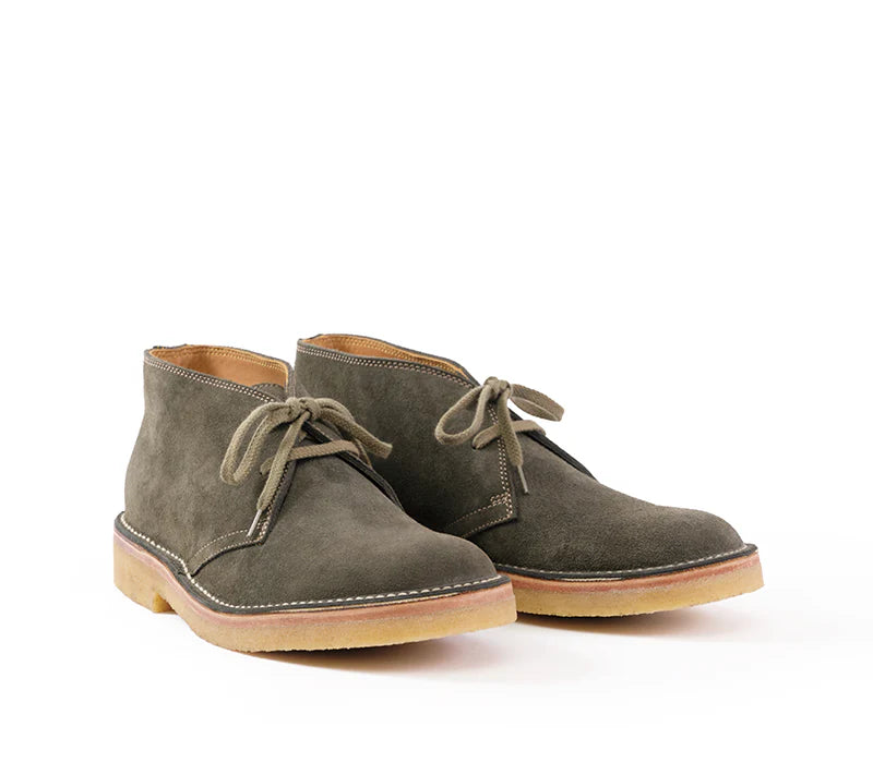 LK-019 Military Desert Boot Japanese Suede Olive — Brooklyn Clothing