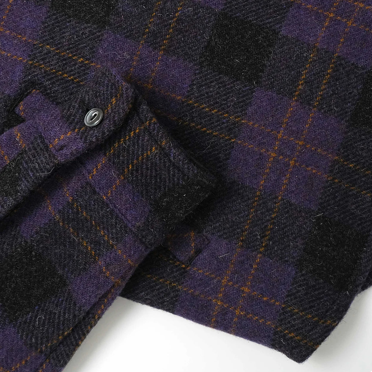 Plum Plaid Wool Zip Overshirt