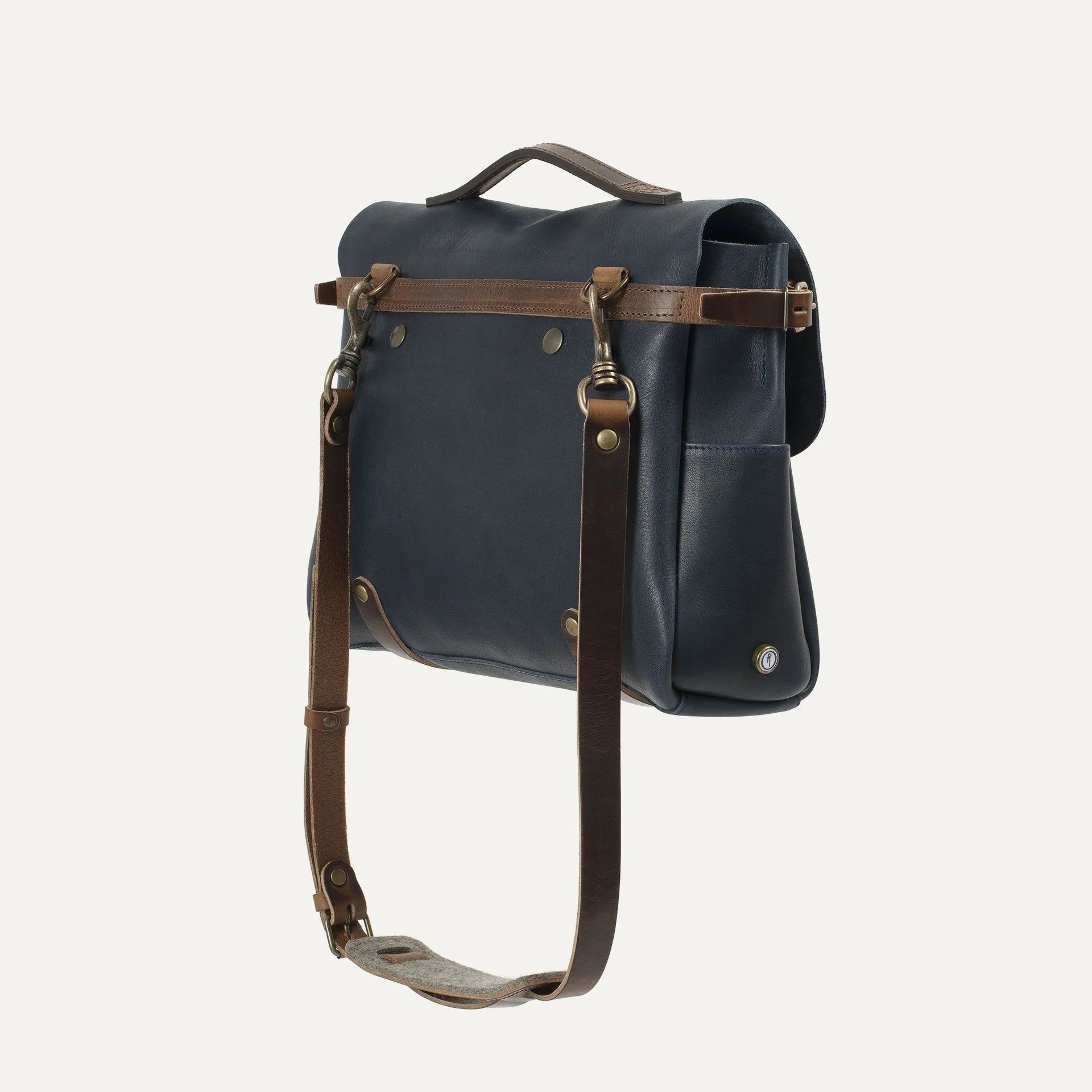 Eclair Medium Postman Bag - Navy Blue