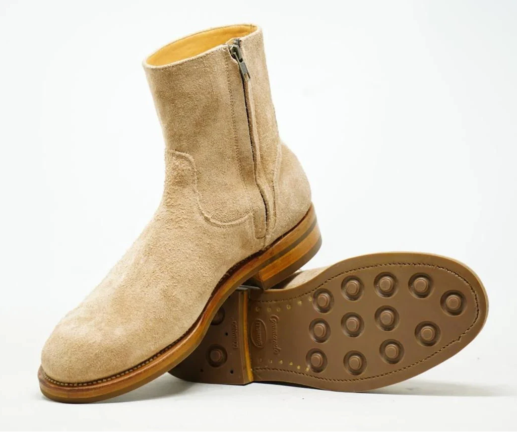 Zip Boot Camel Suede