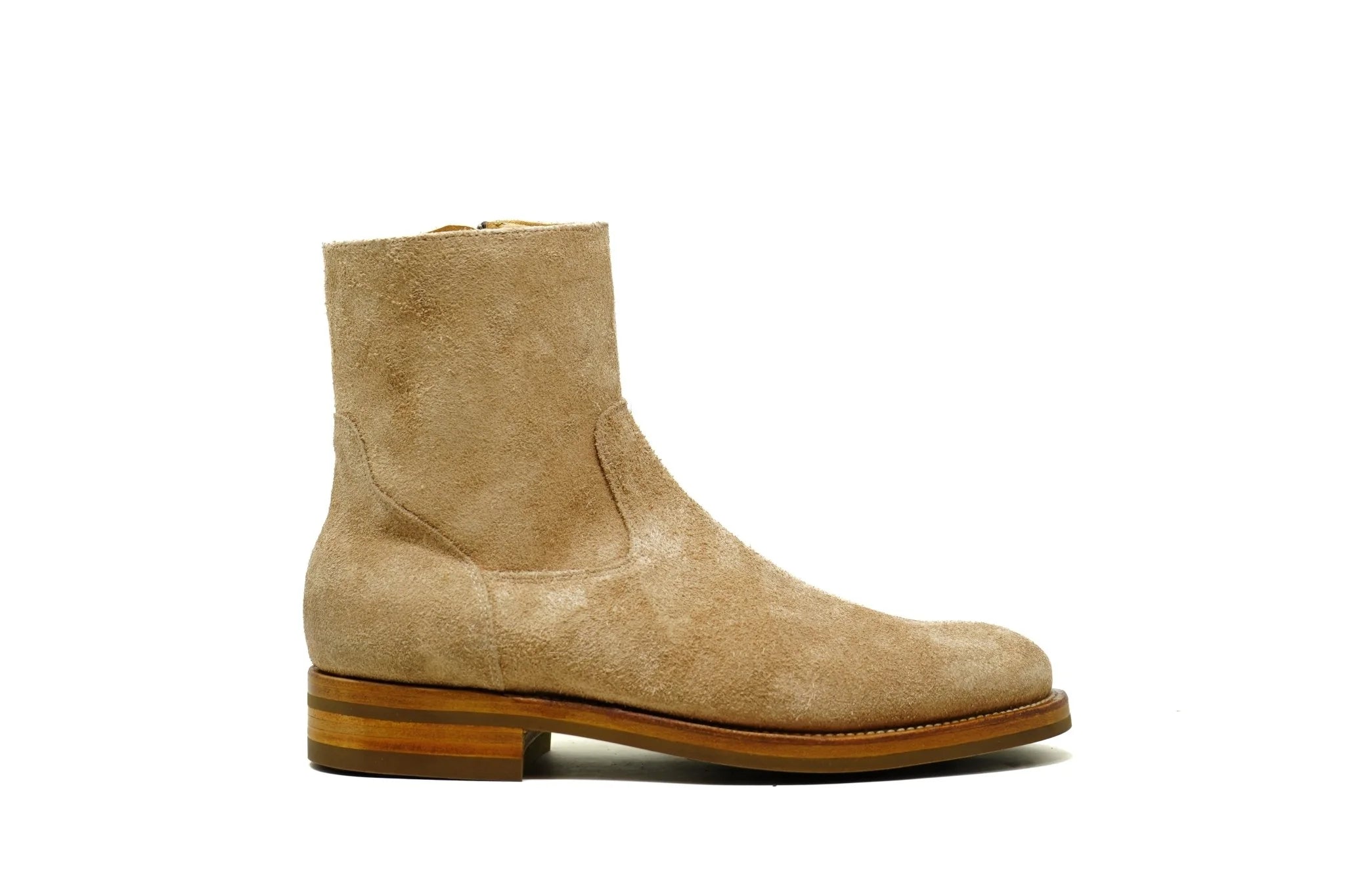 Zip Boot Camel Suede