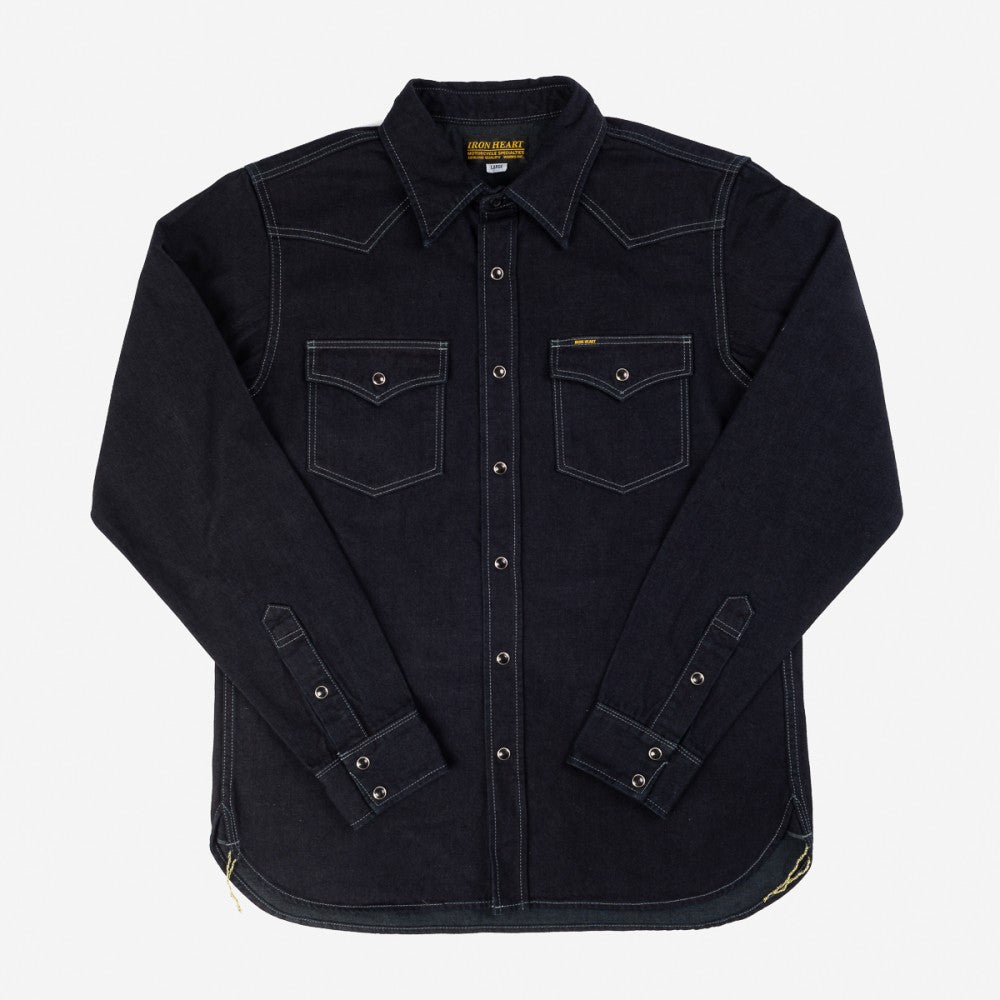 IHSH-321-OD 10oz Selvedge Denim Western Shirt Indigo Overdyed Black —  Brooklyn Clothing