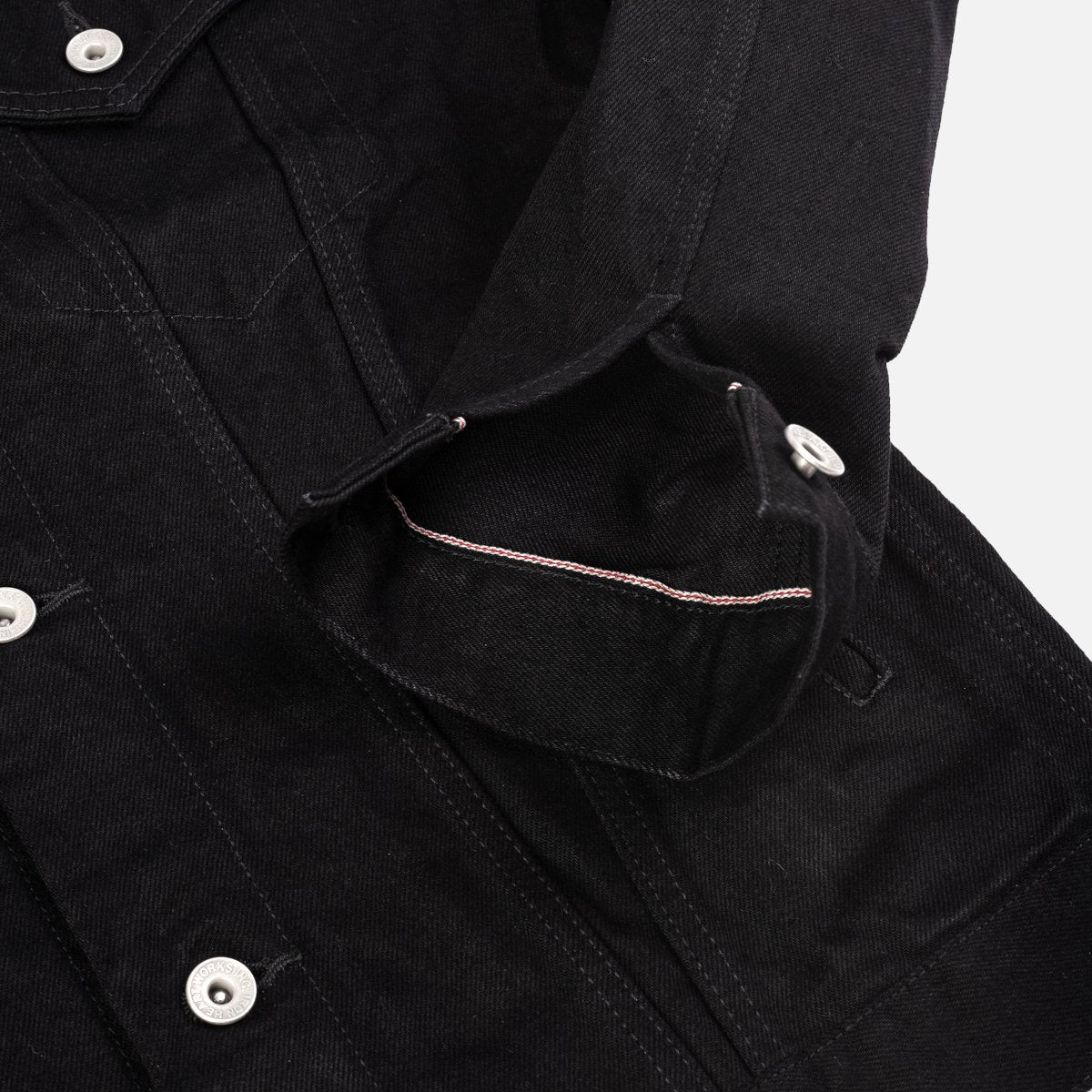 IHJ-86-BLK 14oz Selvedge Denim Modified Type III Jacket Black/Black