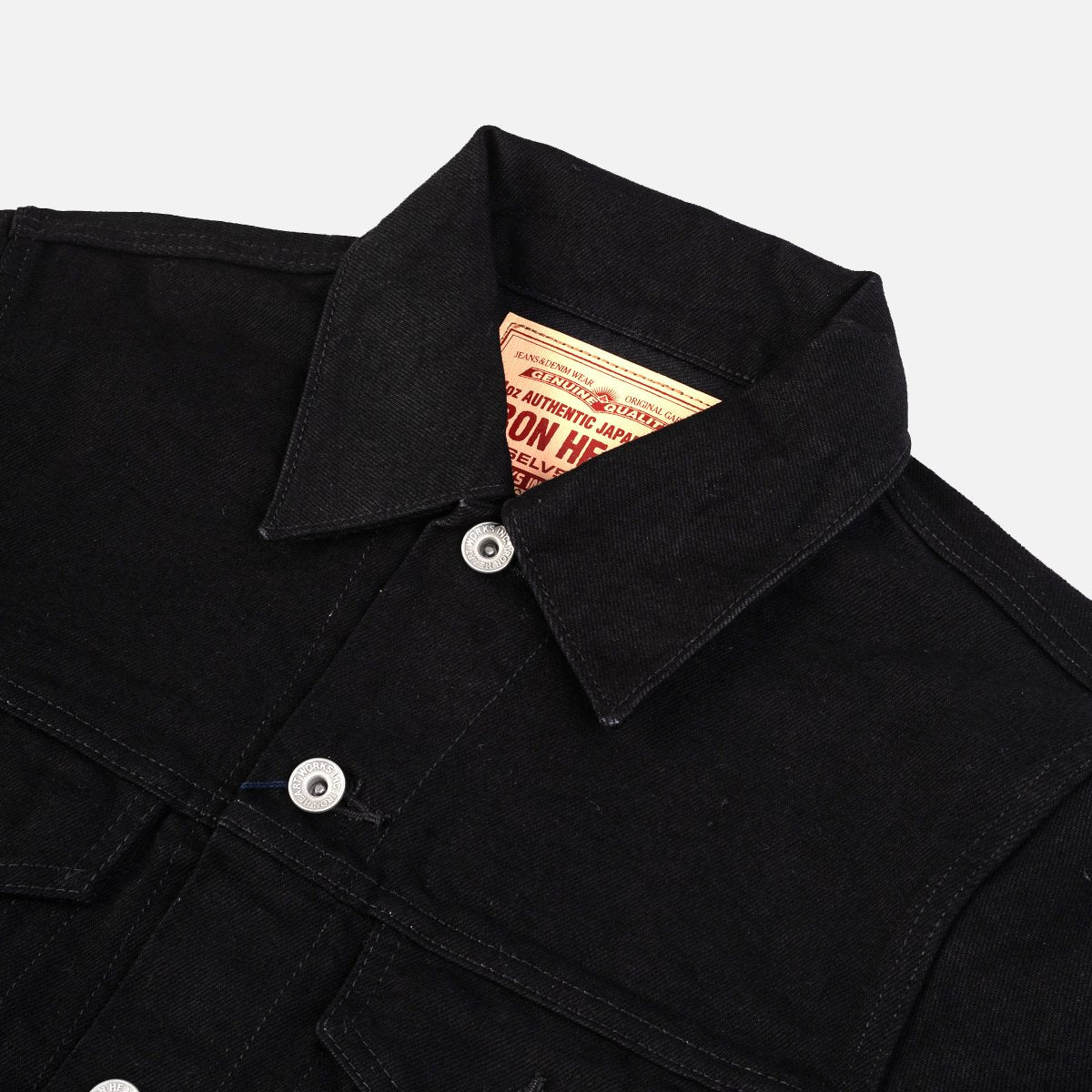 IHJ-86-BLK 14oz Selvedge Denim Modified Type III Jacket Black/Black