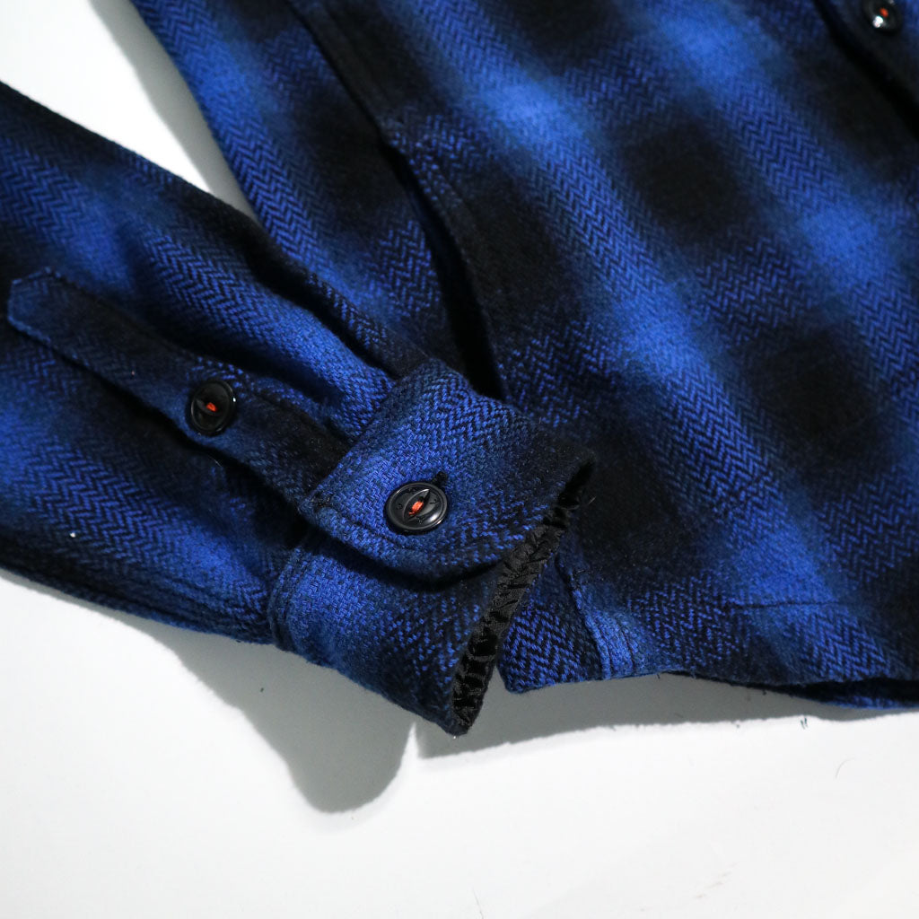 The Anvil Shirt Jacket Herringbone Blue Black — Brooklyn Clothing
