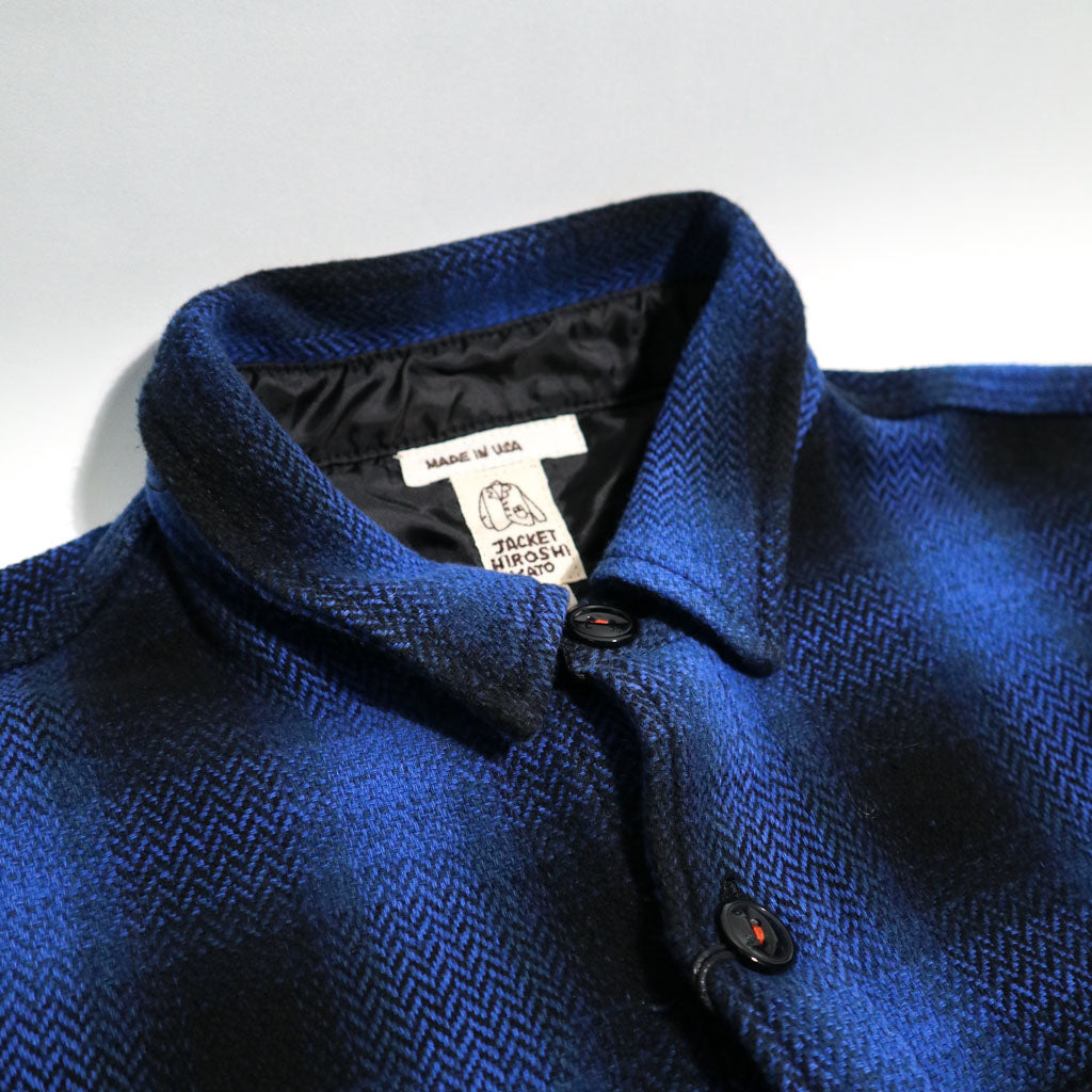 The Anvil Shirt Jacket Herringbone Blue Black