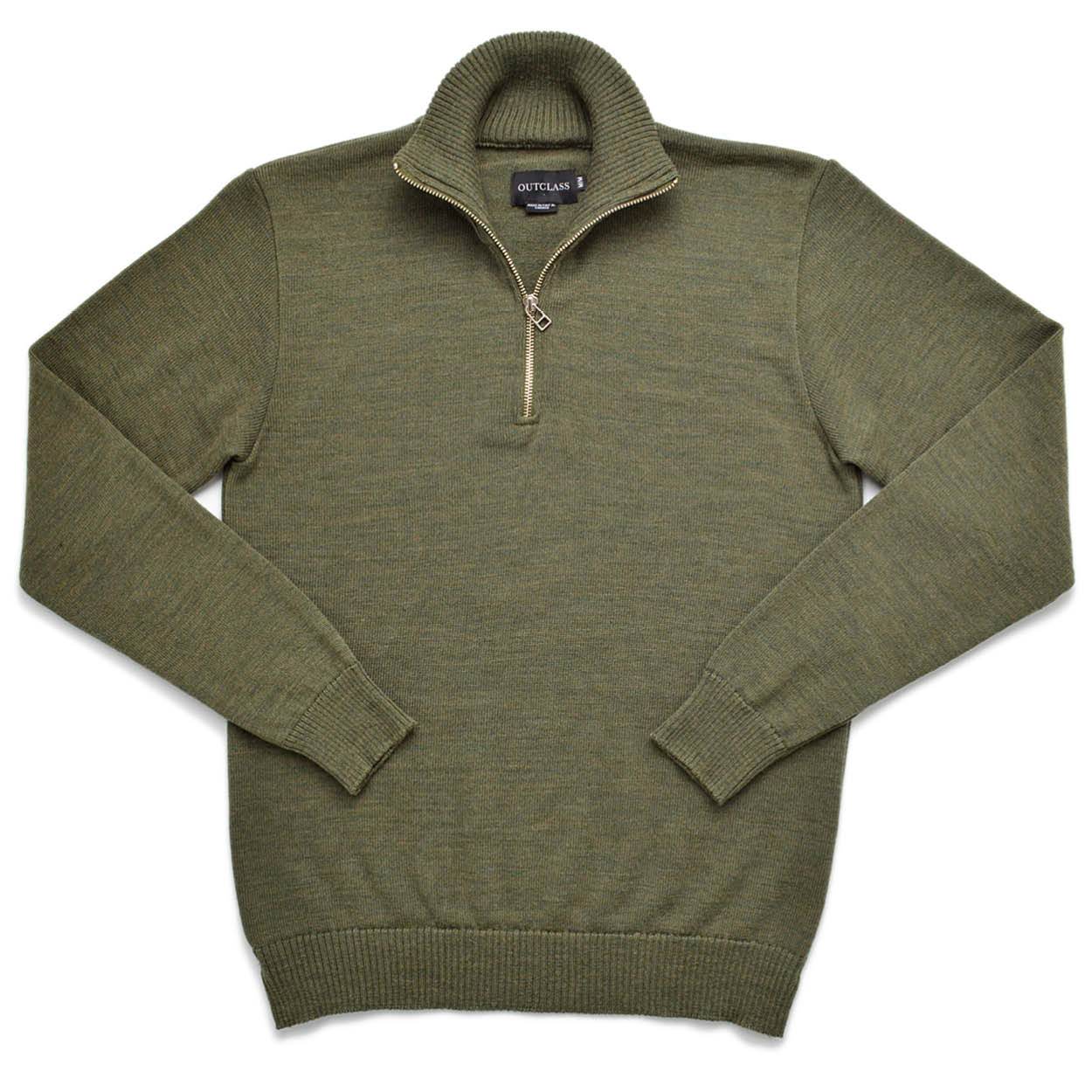 Olive Pullover Mockneck Sweater