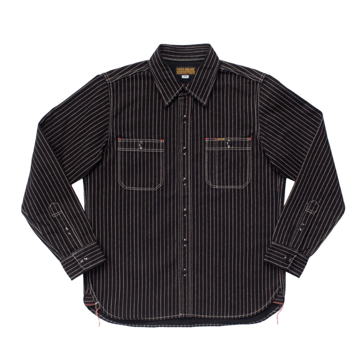 IHSH-266-BLK 12oz Wabash Work Shirt Black With Black Buttons