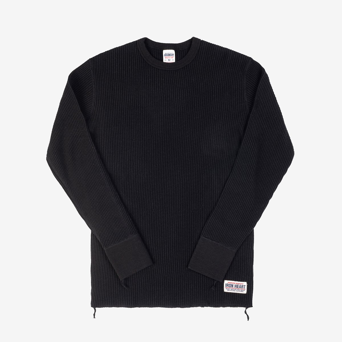IHTL1301BLK Waffle Knit Long Sleeve Crew Neck Thermal Black