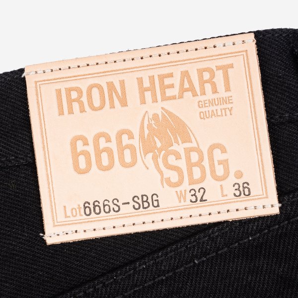 IH-666S-SBG 21oz Selvedge Denim Slim Straight Superblack Fade to Grey