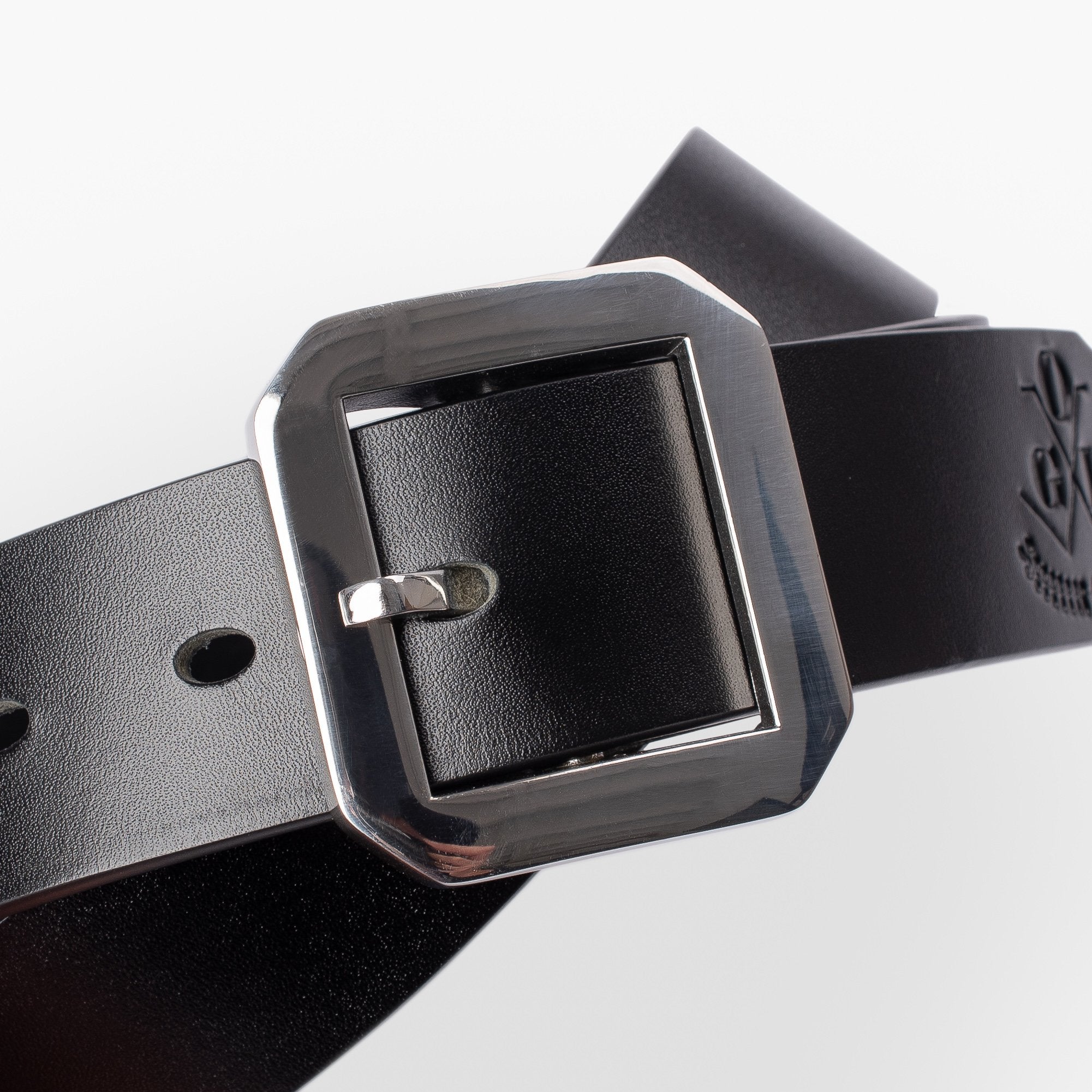 OGL Single Prong Garrison Buckle Leather Belt Black