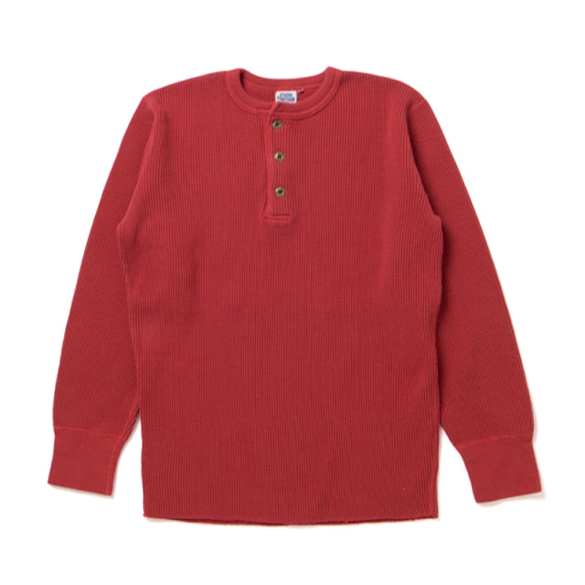 9937 Heavy Thermal Henley Red — Brooklyn Clothing