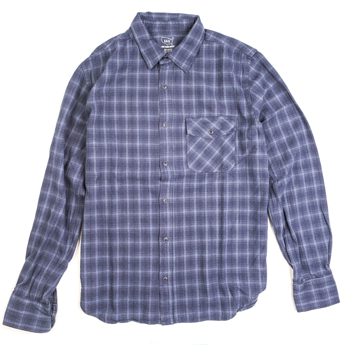 Plaid Flannel Work Shirt Blue
